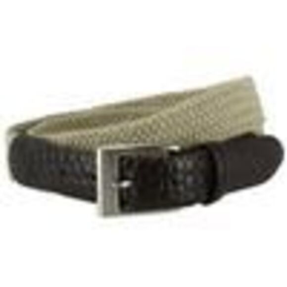 CTM Men's Big & Tall Braided Elastic Stretch Belt with Croc Print End Tabs - Picture 3 of 6